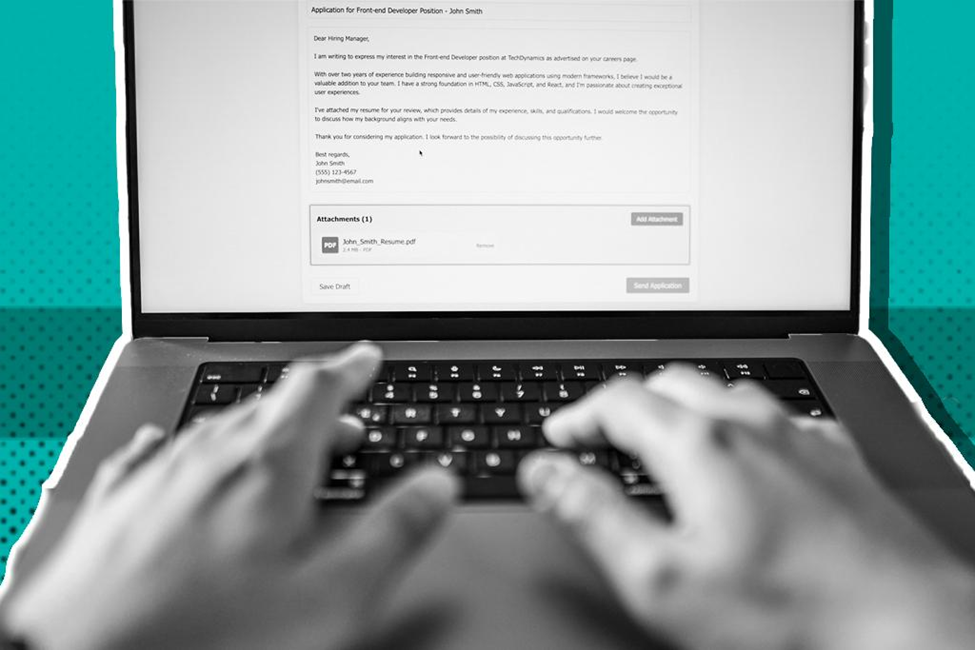 Recruiter reviewing a job application and CV to shortlist candidates